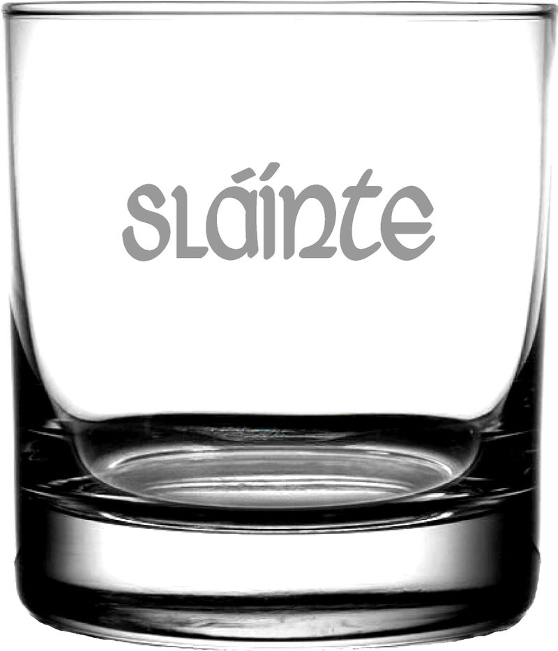 Slainte Irish Celtic Gaelic Toast | Rocks Whiskey Glass Highlander Outlander Fans | Irish Scottish Gifting Weddings Anniversary Housewarming Birthday | Men or Women